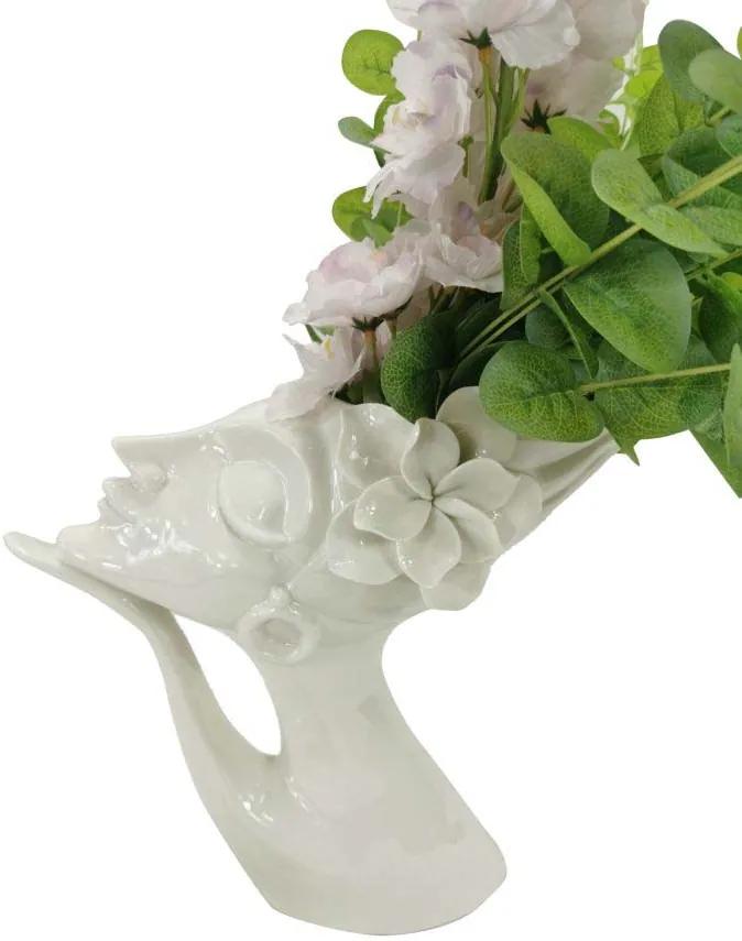 Vază decorativă Beatrice, 25,4x29x13,2 cm, portelan, alb
