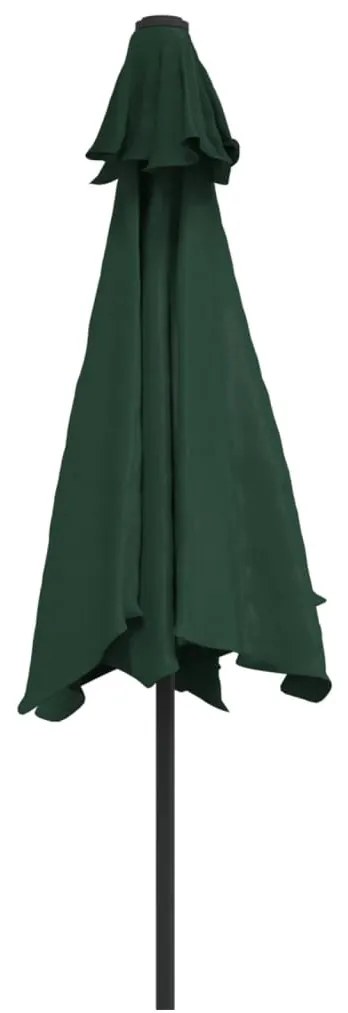 Umbrela de soare cu stalp din otel, 300 cm, verde