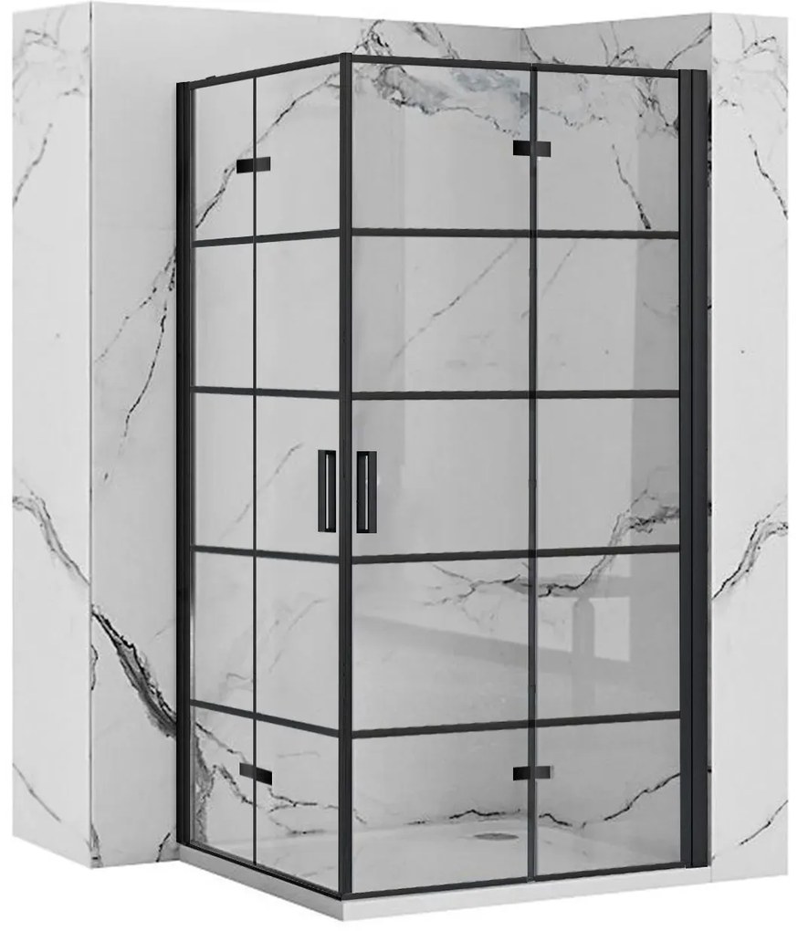 Cabina dus Molier Negru Dublu 80x110cm, Rea