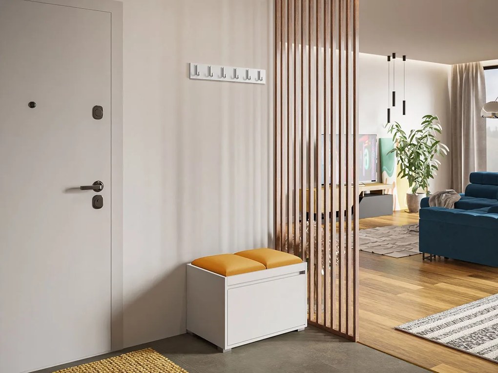 Mobilier pentru hol Kendora 60 + 2 buc. panouri tapițate Pag 30x30 (Alb) (Manila 32). 1060671