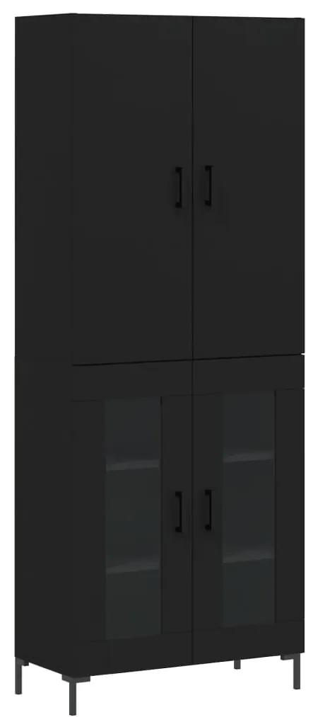 3195732 vidaXL Dulap înalt, negru, 69,5x34x180 cm, lemn compozit