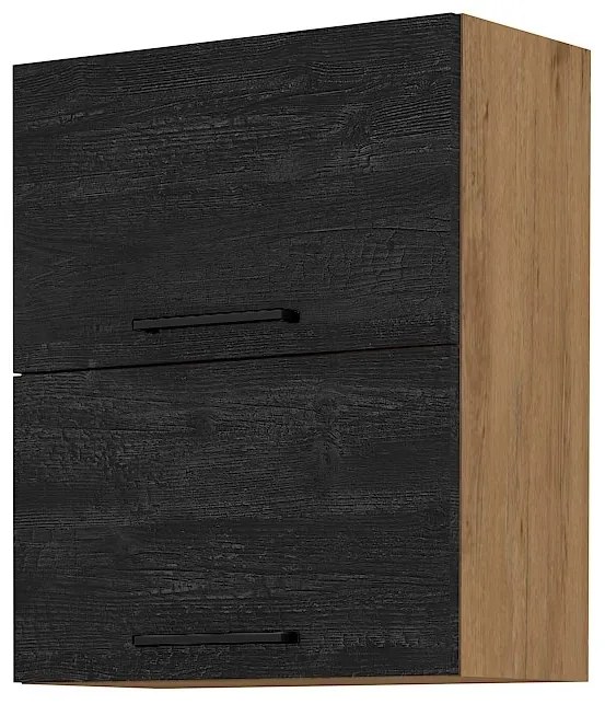 Dulap superior de bucătărie Virion 60 GU 72 2F (Stejar lancelot + lemn închis). 1046302