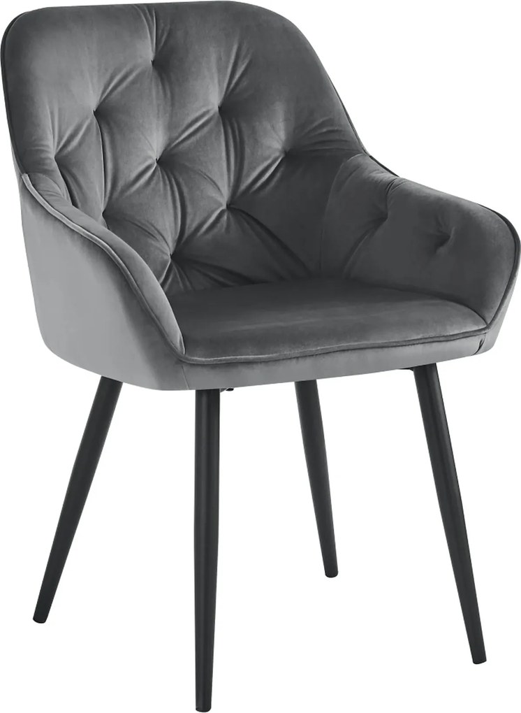 Scaun VERIO, stofa catifelata gri - Bluvel 14, 59x62x81 cm