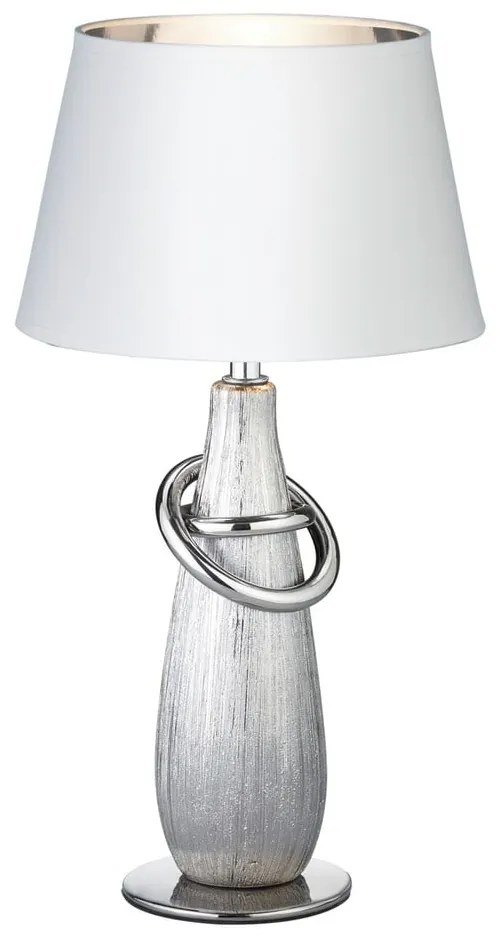 Veioză din ceramică și pânză Trio Thebes înălțime 38 cm, alb