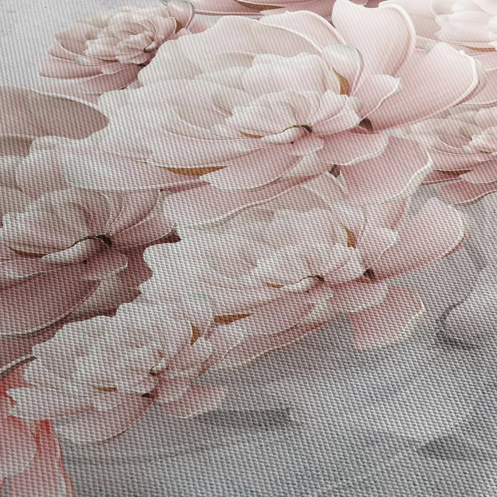 Tablou - Flori roz pe perete (120x50 cm)
