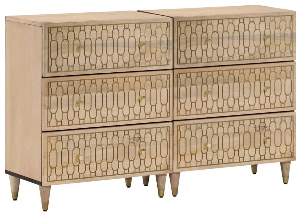 vidaXL Dulapuri laterale, 2 buc., 60x33x75 cm, lemn masiv de mango