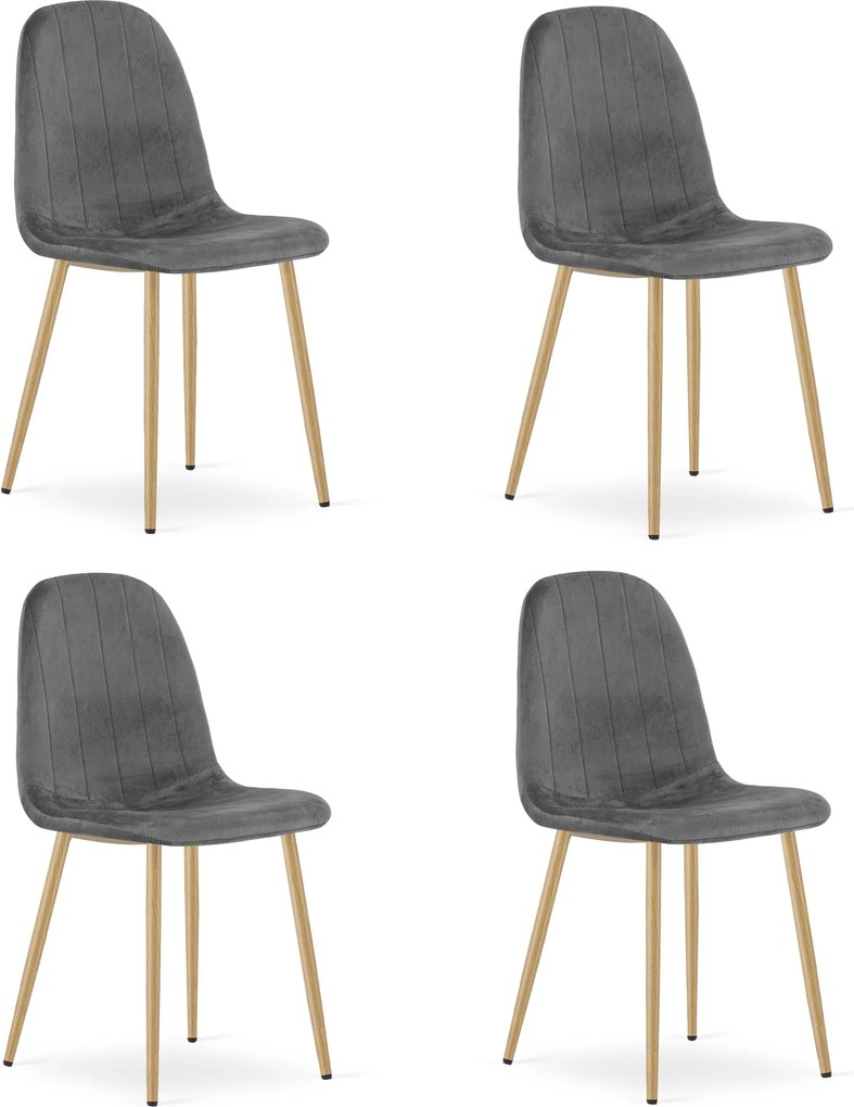 Scaun de masa PADVA VELVET, gri inchis
