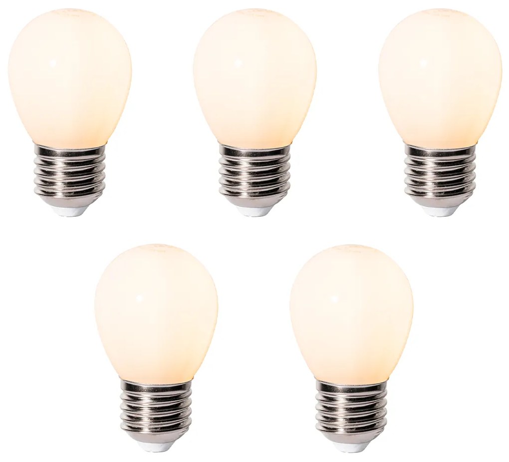 Set 5 becuri E27 dimbare LED lamp P45 opaal glas 3W 250 lm 2200K