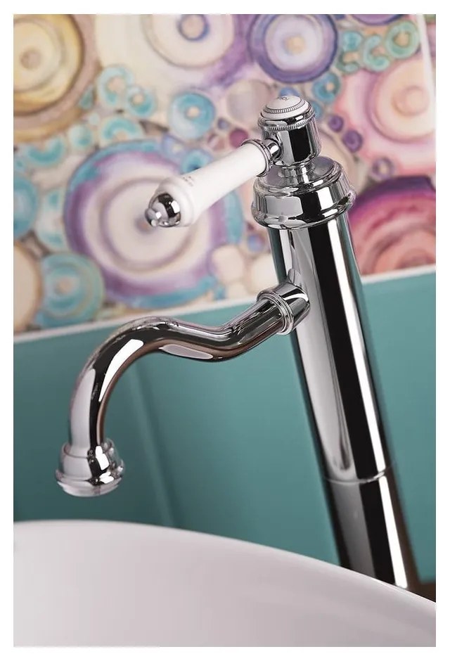 Baterie argintiu-lucios pentru chiuvetă înaltă Vienna – Sapho