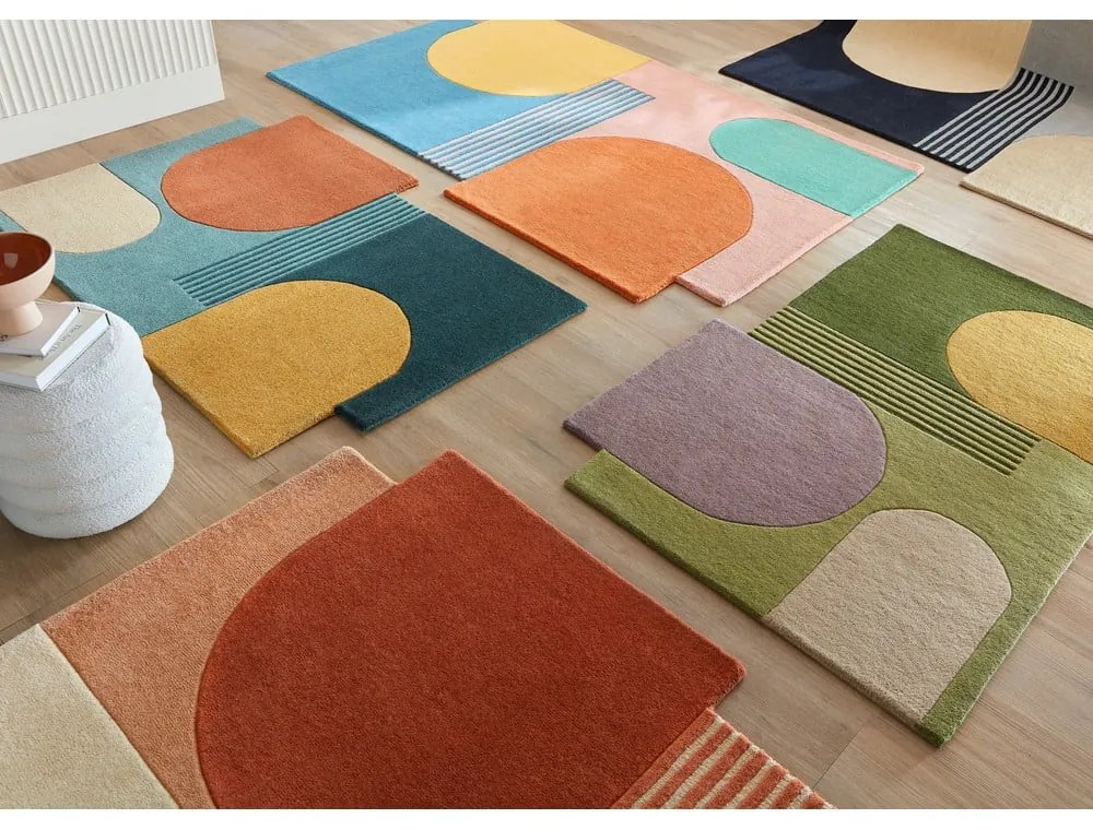 Covor verde țesut manual din lână 120x180 cm Lozenge – Flair Rugs