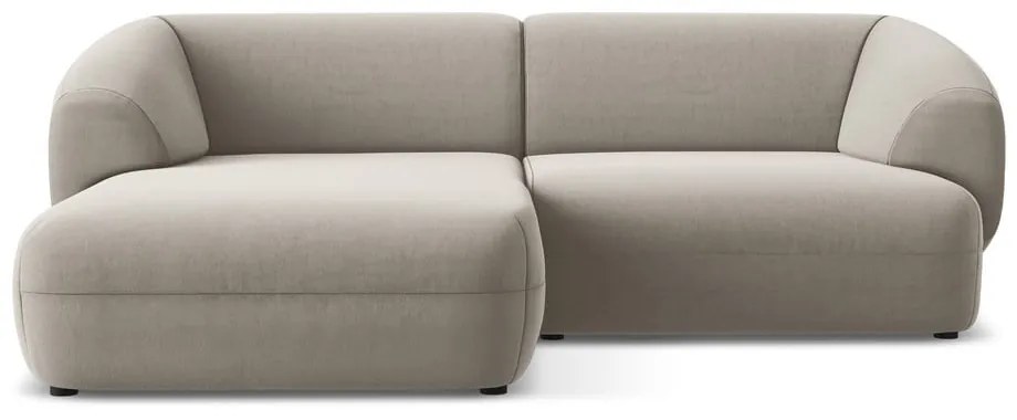 Colțar bej cu tapițerie din catifea (cu colț pe partea stângă) Moana – Makamii