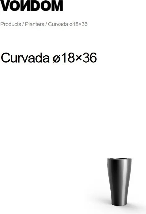 Ghiveci plante design decorativ modern interior / exterior CURVADA mini 18x36cm