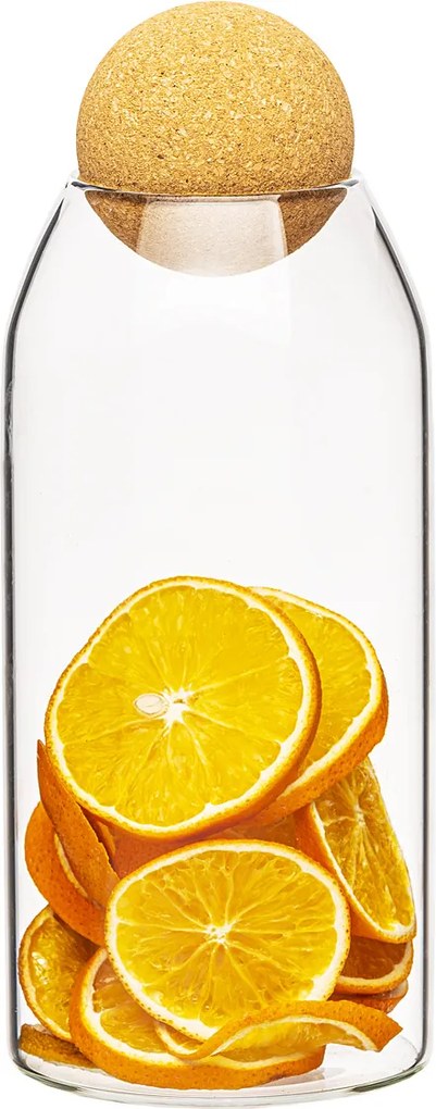 Recipient de sticlă 4Home cu capac Cork, 1,1 l