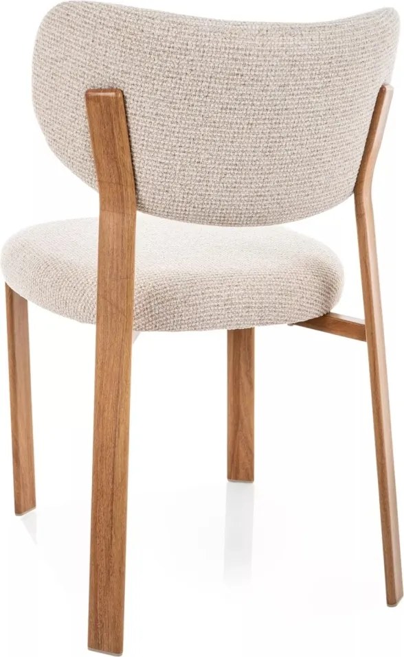 Scaun lemn tapitat Rin D 255 bej deschis/stejar - H79 cm