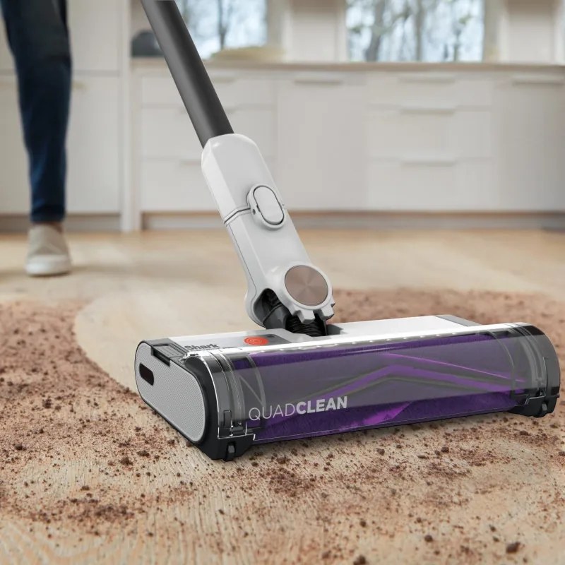 Aspirator vertical Shark IW1611EU, 240W, 0.4 L, 60 min autonomie, Detectare margini si murdarie, QuadClean, Antialergen, LED, Alb