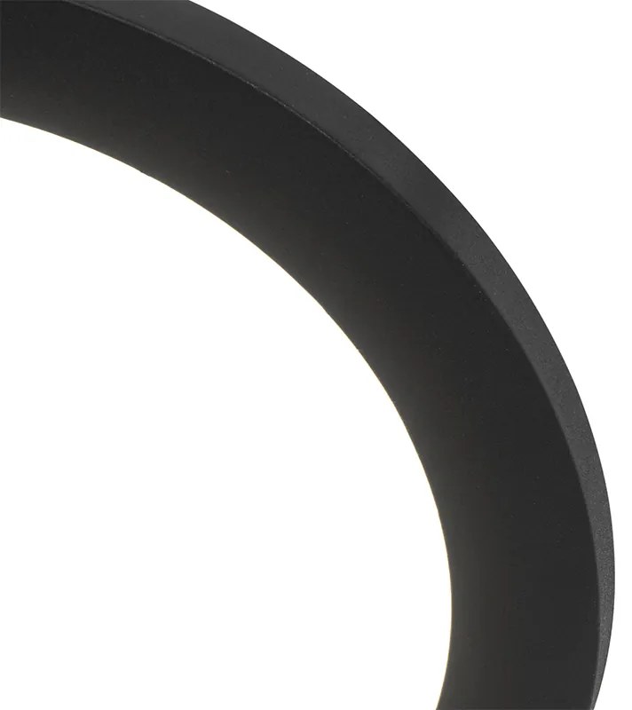 Plafoniera neagră 22,5 cm rotundă incluzând LED cu dimmer în 3 trepte - Steve