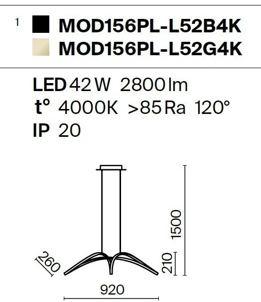 Lustra LED suspendata, design modern Curve negru