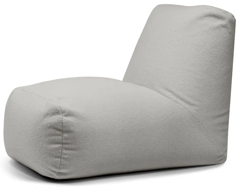 Fotoliu bean bag gri deschis cu tapițerie din țesătură bouclé Tube – SLOWDOWN