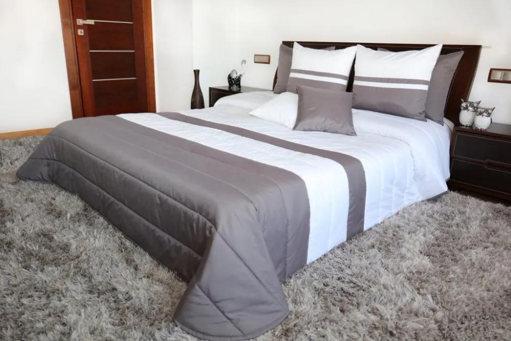 Cuvertură pentru pat dublu în culoarea gri alb Lăţime: 170 cm | Lungime: 210 cm