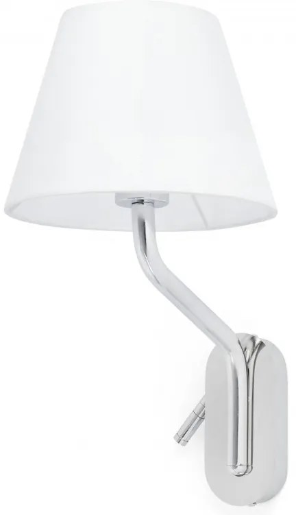 Aplica cu reader LED pe dreapta design elegant ETERNA crom/alb
