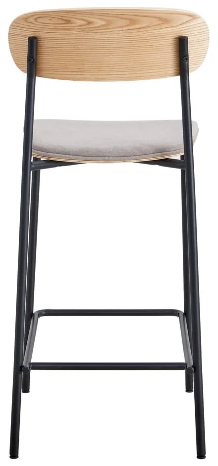 Scaune de bar negre/taupe 2 buc. (înălțime șezut 66 cm) Adriana – Marckeric