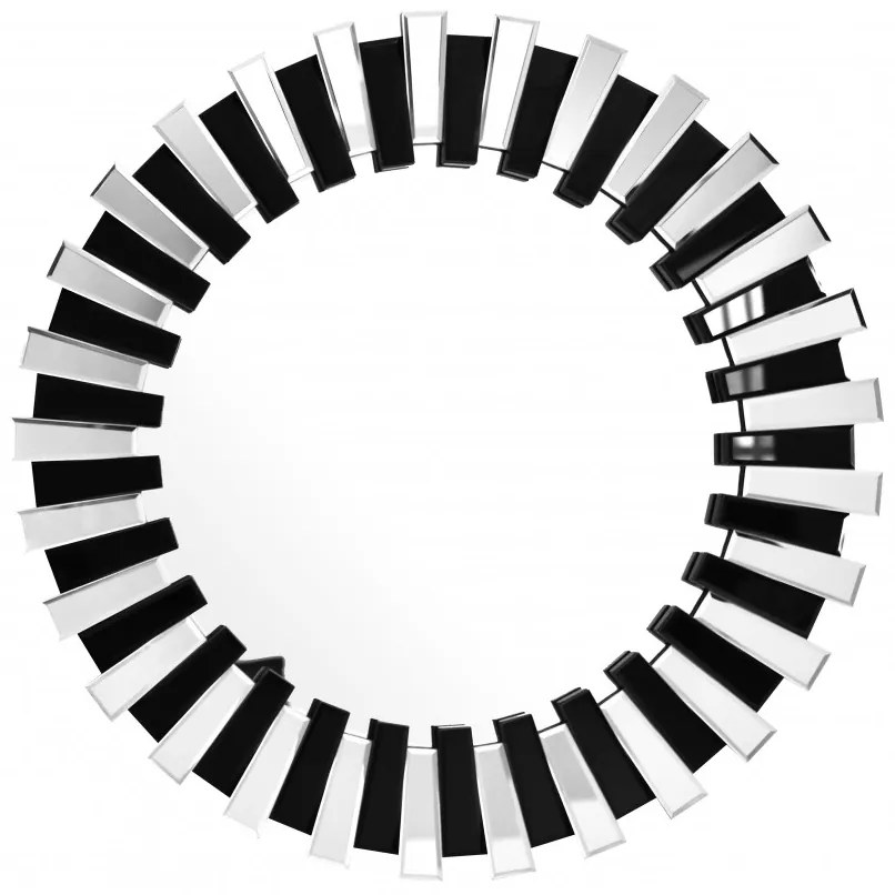 Oglinda rotunda Apollon Argintiu / Negru, 3,5cm (L / D) x 80cm (W) x 80cm (H)