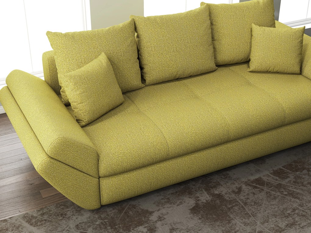 Canapea extensibilă dumonde cu ladă de depozitare si sezut confortabil din spuma high-density, Loana Enjoy Green 250x100 cm