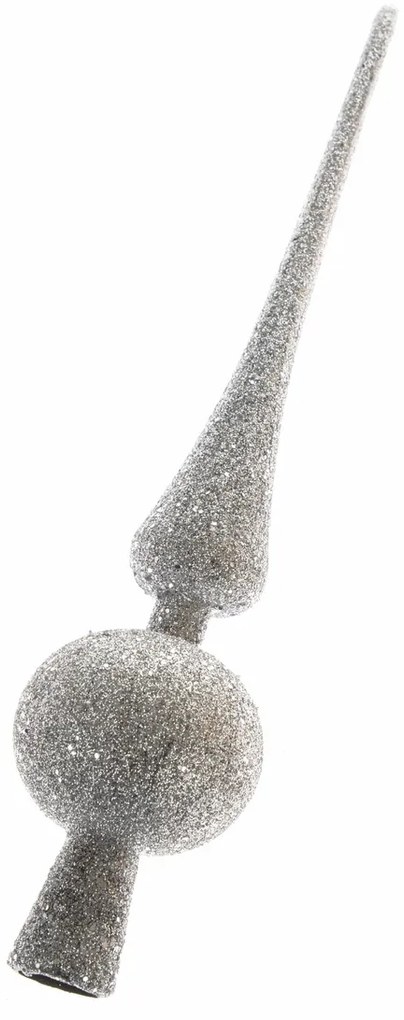 Vârf de plastic pentru bradul de Crăciun, argintiu