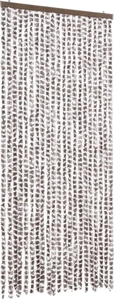 vidaXL Perdea pentru insecte, gri taupe și alb, 90 x 220 cm, chenille