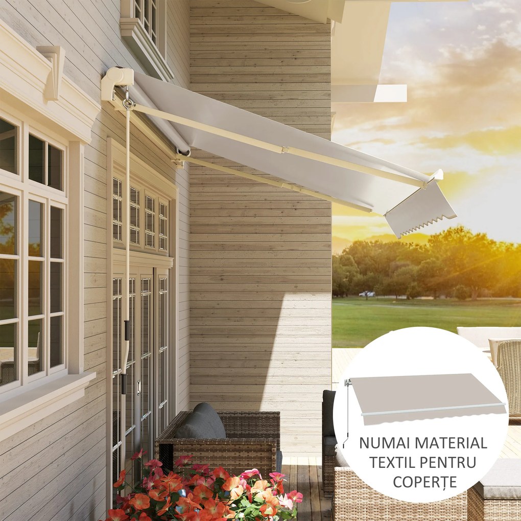 Outsunny Material de Înlocuire pentru Copertină Retractabilă, 282x250 cm, Gri | Aosom Romania