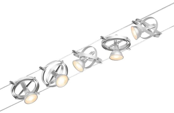 Paulmann 94436 - Set 5x GU5,3/10W spot CARDAN 230V crom mat satinat