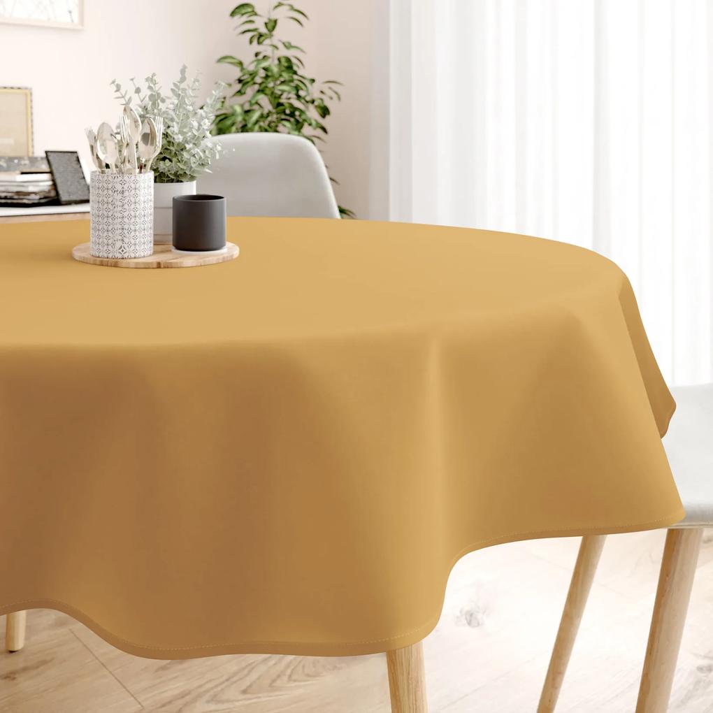 Goldea față de masă loneta - auriu - rotundă Ø 100 cm