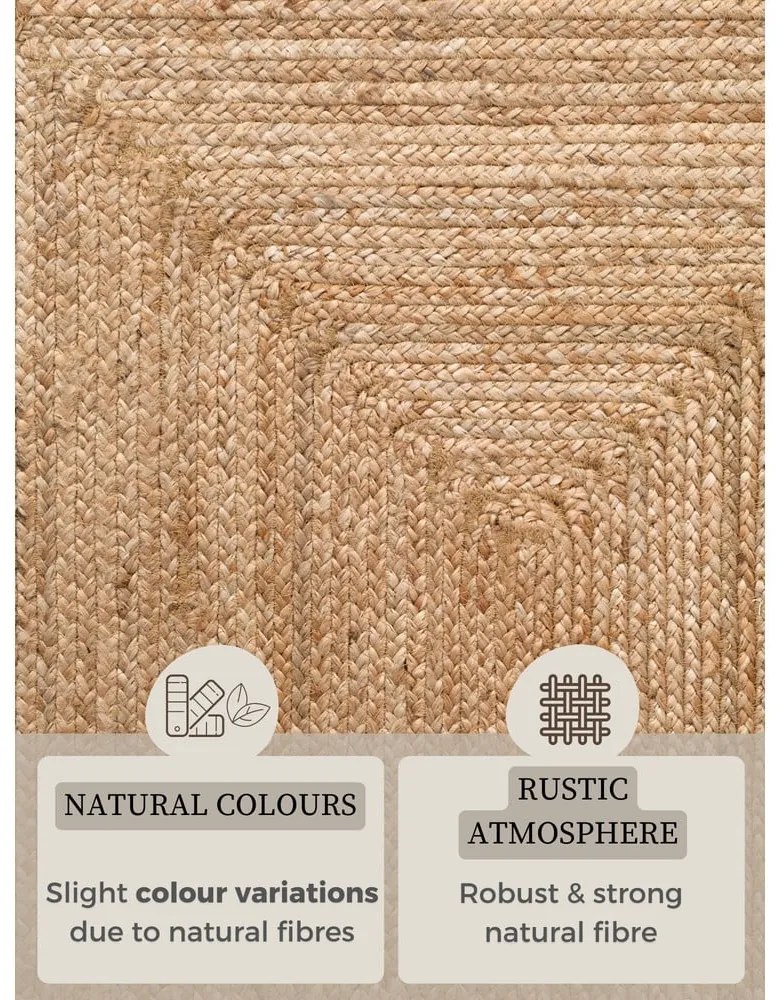 Covor tip traversă în culoare naturală reversibil/țesut manual din iută 80x200 cm Juno – Hanse Home