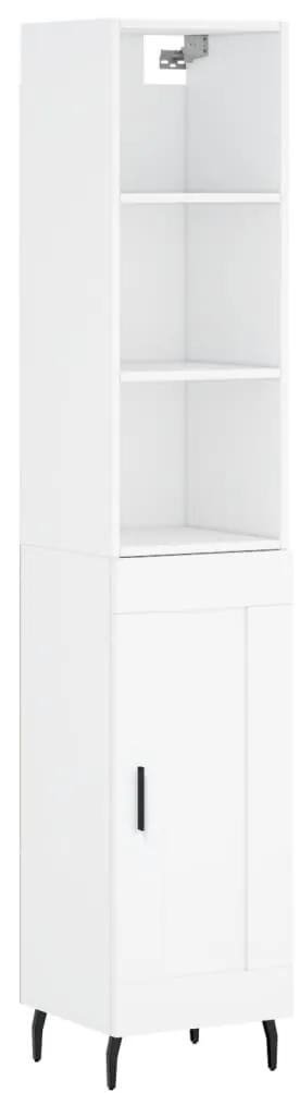 3190101 vidaXL Dulap înalt, alb, 34,5x34x180 cm, lemn prelucrat