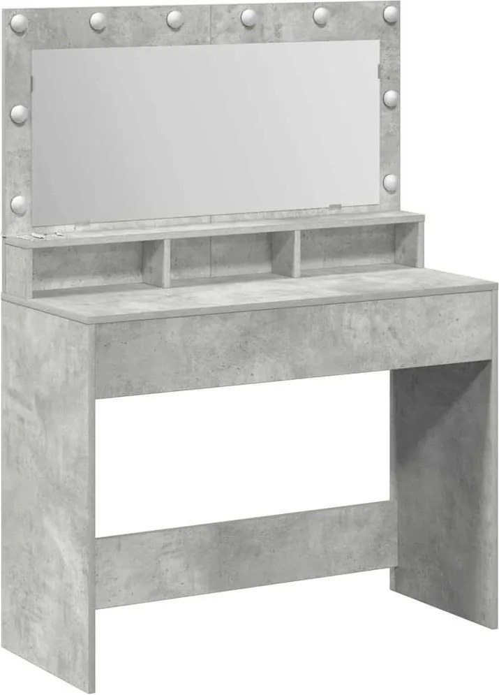 vidaXL Masă de Machiaj Gri din beton 100 x 41 x 135 cm Lemn compozit