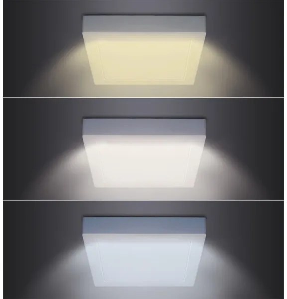 Solight WD175 - Plafonieră LED, 24 W, 230 V, 3000/4000/6000 K, 30 x 30 cm, alb