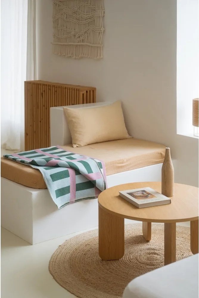 Pătură verde/roz 160x200 cm Onu – noo.ma