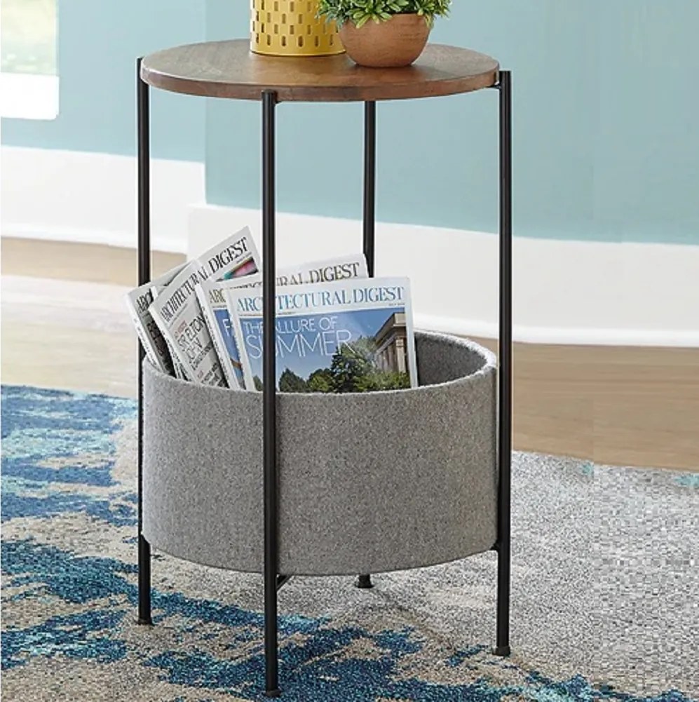 Masuta rotunda cu cos depozitare 60 cm