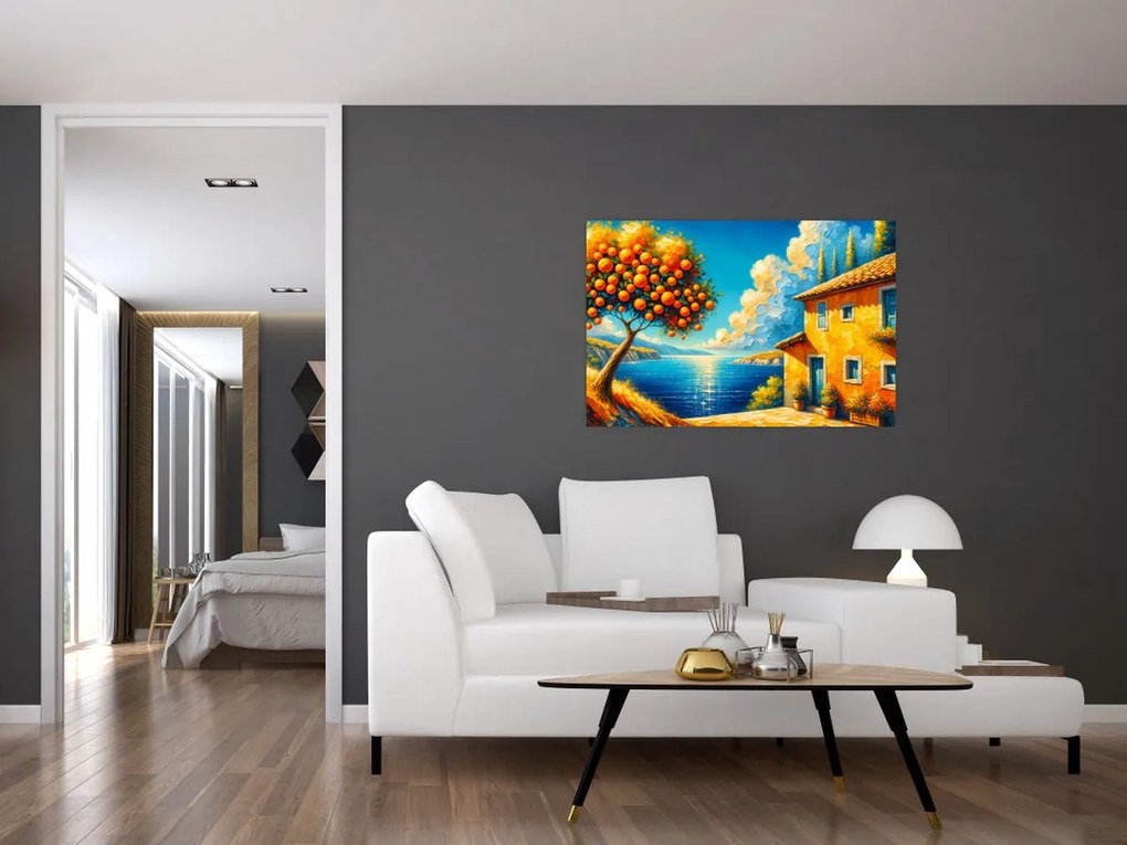 Tablou - Casă cu portocale II. (90x60 cm)