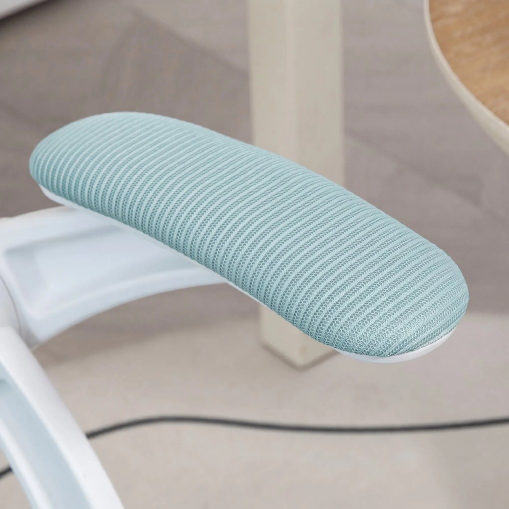 Vinsetto Scaun Birou Ergonomic Albastru Dimensiuni Variabile Suport Lombar Integrat | Aosom Romania