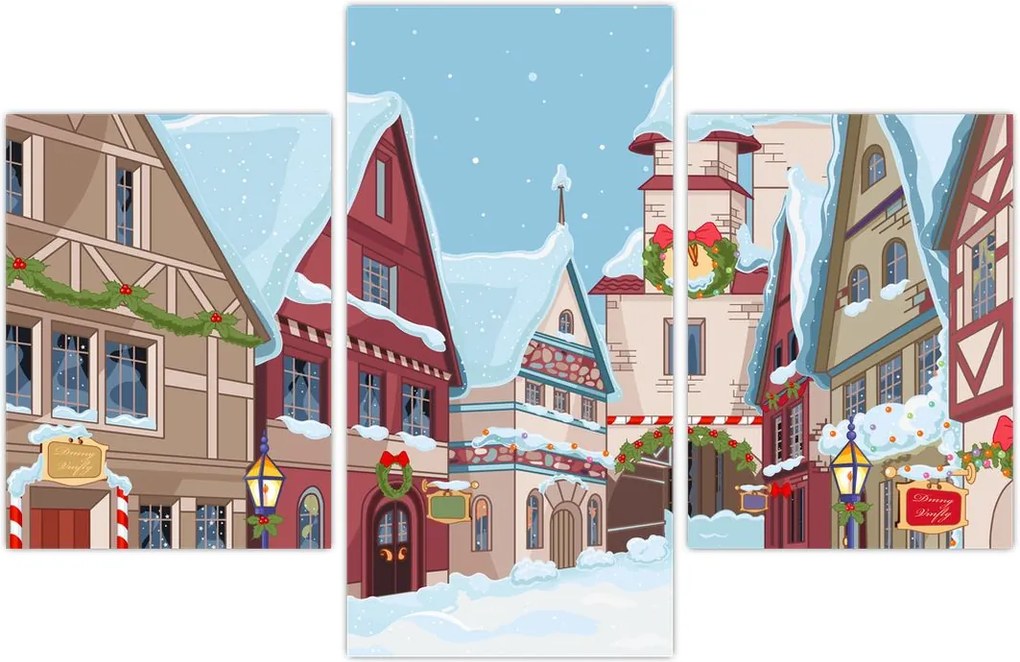 Tablou - Stradă de iarnă (90x60 cm)