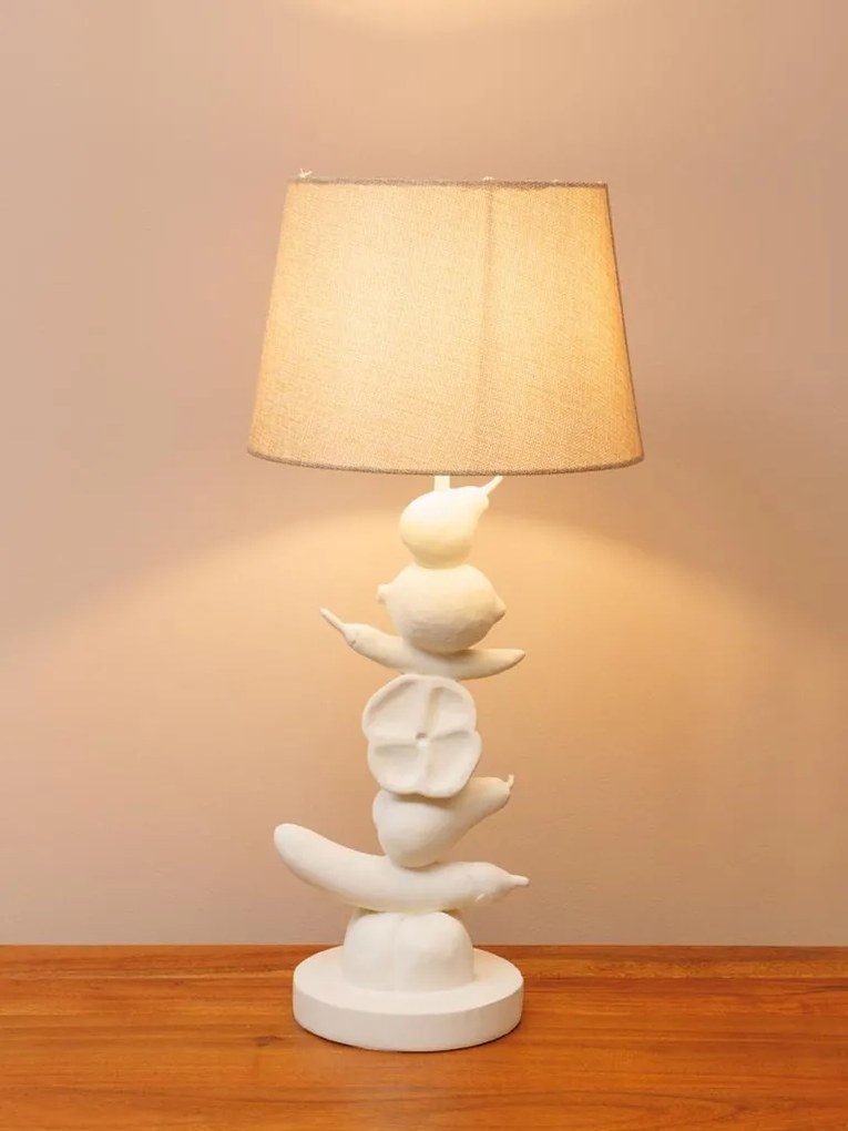 Lampa de masa, cu abajur din bumbac, Mika