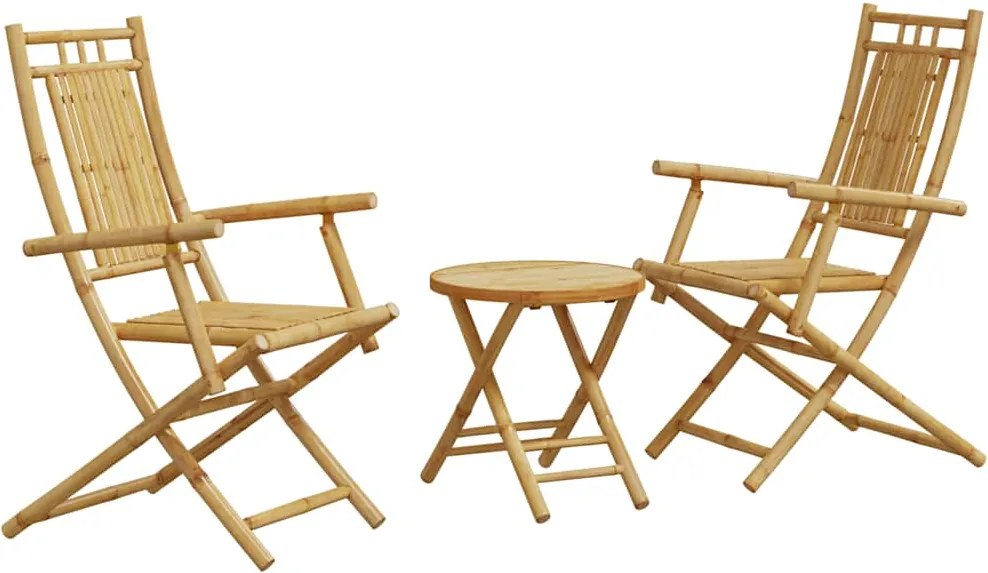 vidaXL Set mobilier bistro, 3 piese, bambus