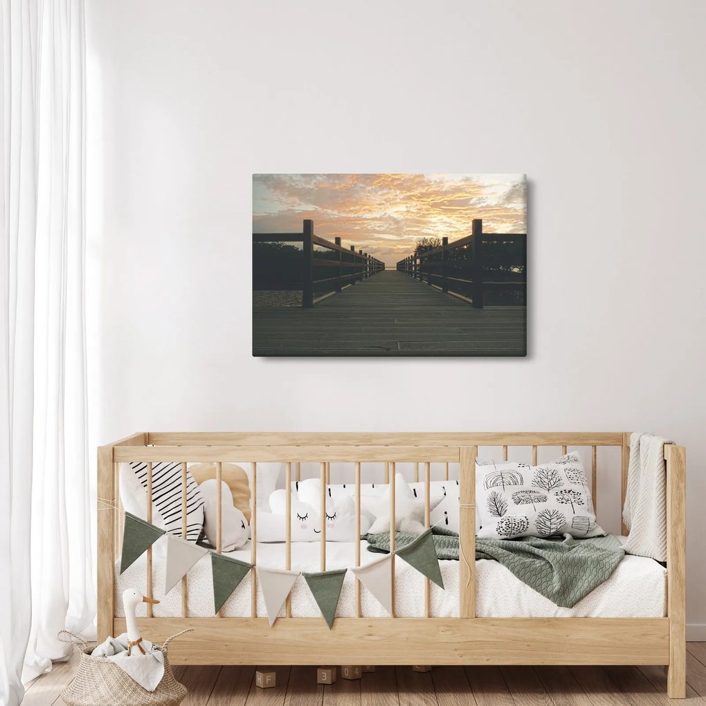 Tablou - Ponton de lemn, lac (90x60 cm)