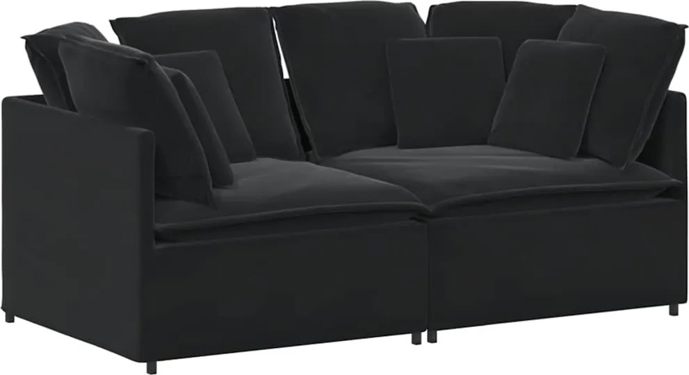 vidaXL Canapea modulară cu perne, negru, catifea