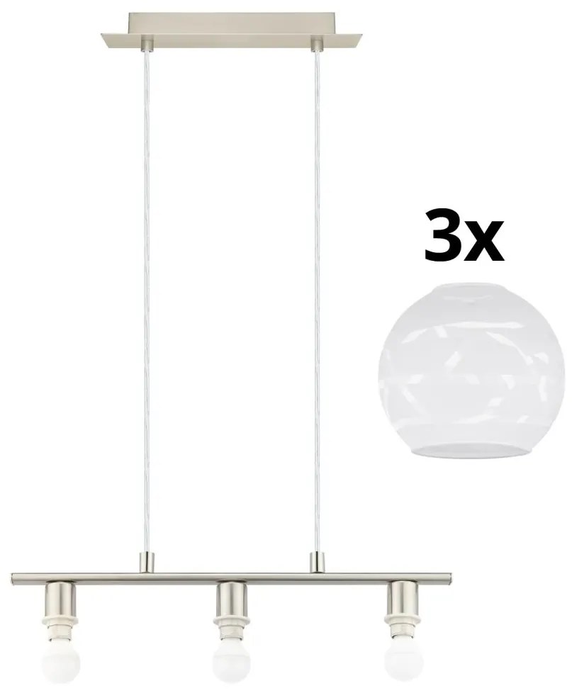 Lustră LED pe cablu Eglo MY CHOICE 3xE14/4W/230V crom/alb