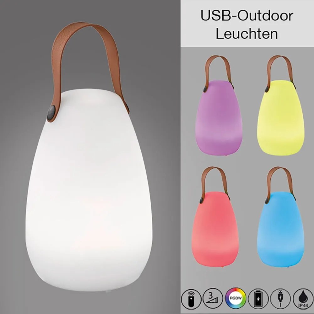 Veioză albă/maro LED (înălțime 26 cm) Ruby – Fischer &amp; Honsel