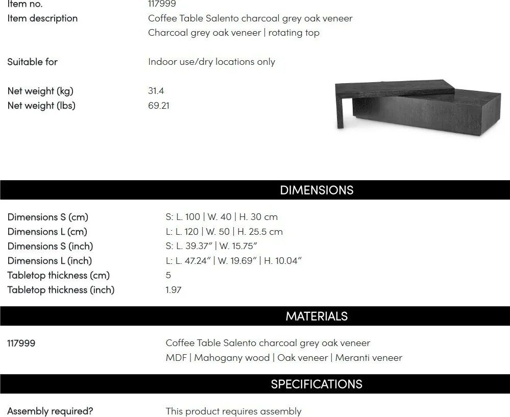 Set de 2 masute design LUX Salento