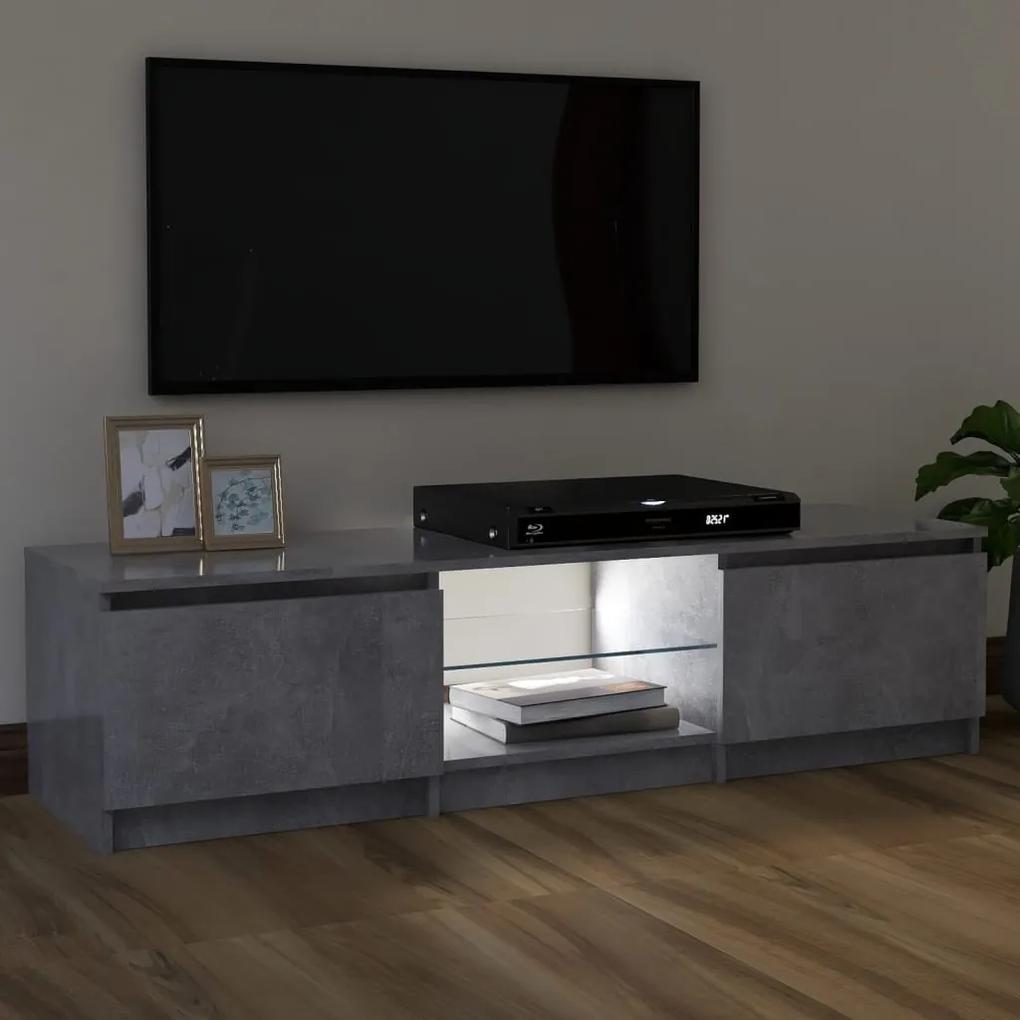 Comoda TV cu lumini LED, gri beton, 120x30x35,5 cm 1, Gri beton, 120 x 30 x 35.5 cm