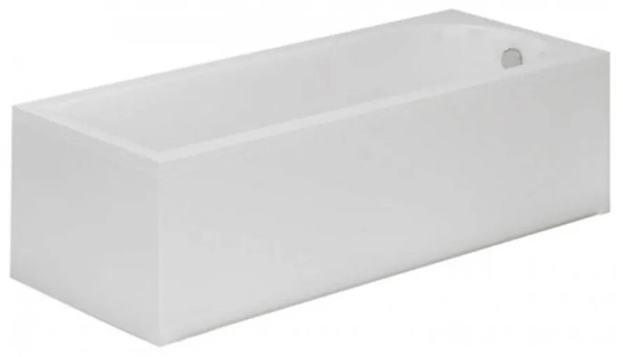 Pachet cada rectangulara Radaway Nea 160x70 cm alb, panou frontal si lateral, sifon cada si capac crom